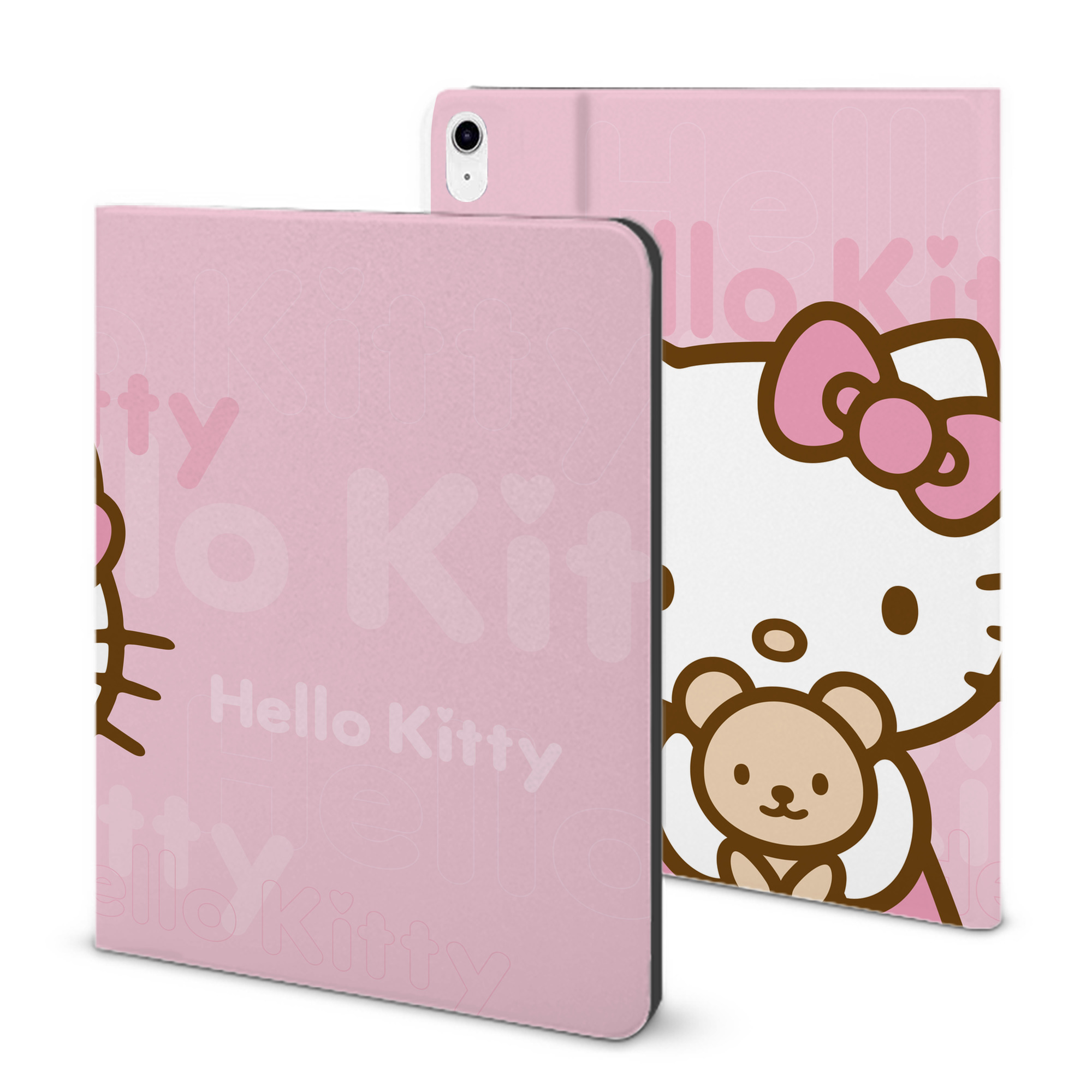 （画像用） Hello Kitty ハローキティ IPad ケース ブック型 PUレザー TPU 耐衝撃 軽量 薄型 ペン収納なし 全面保護 IPad 各モデル対応